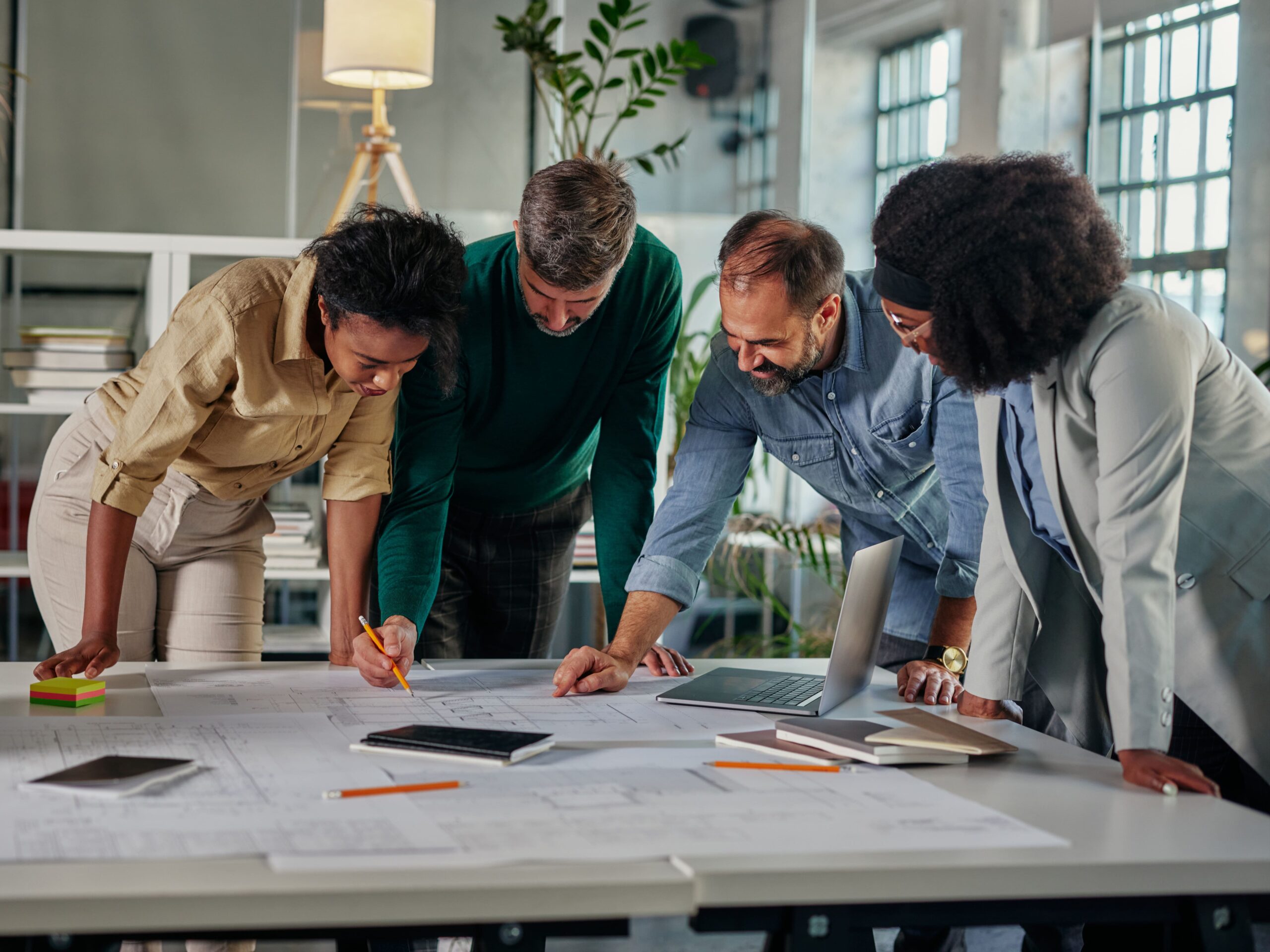 Diverse group of businesspeople having a meeting i