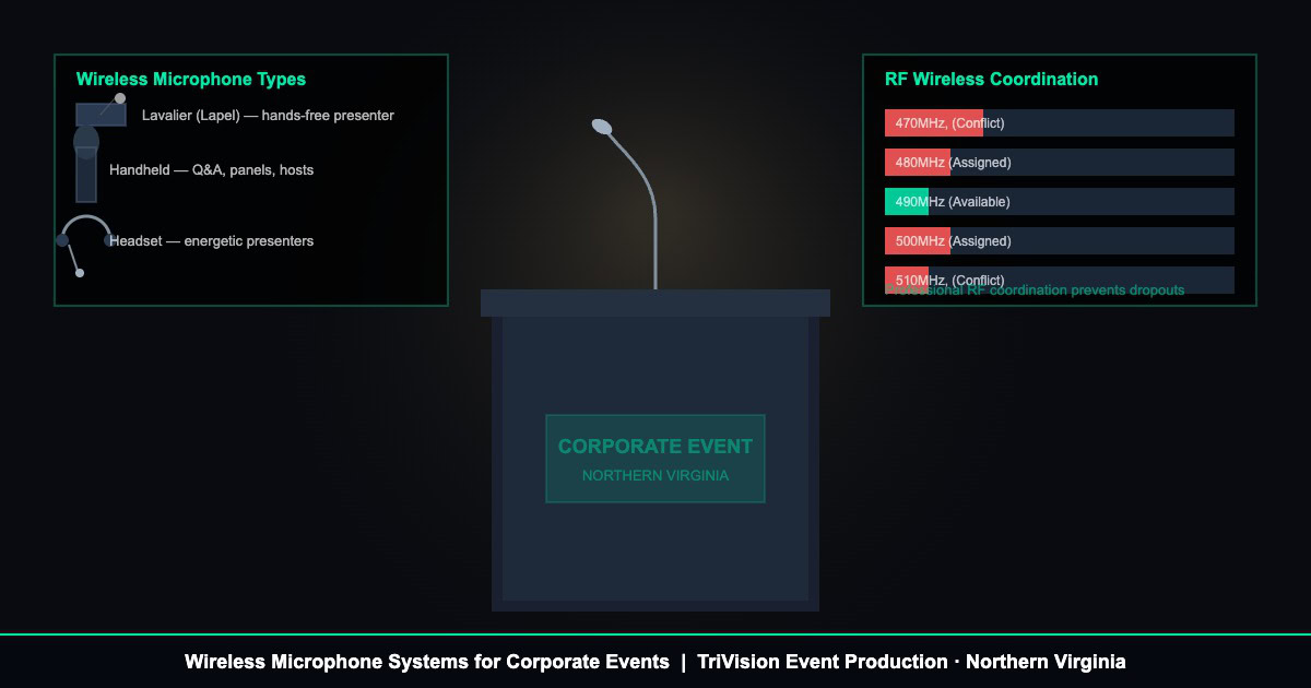 Professional wireless microphone systems for corporate events in Northern Virginia - TriVision